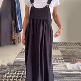 Elegantní Maxi Šaty Salopette pro Ženy – Styl Uvolněný Chic Bez Rukávů