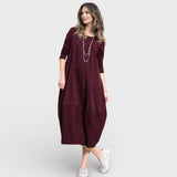 Marlena – Elegantní volný dlouhý šaty s moderním střihem