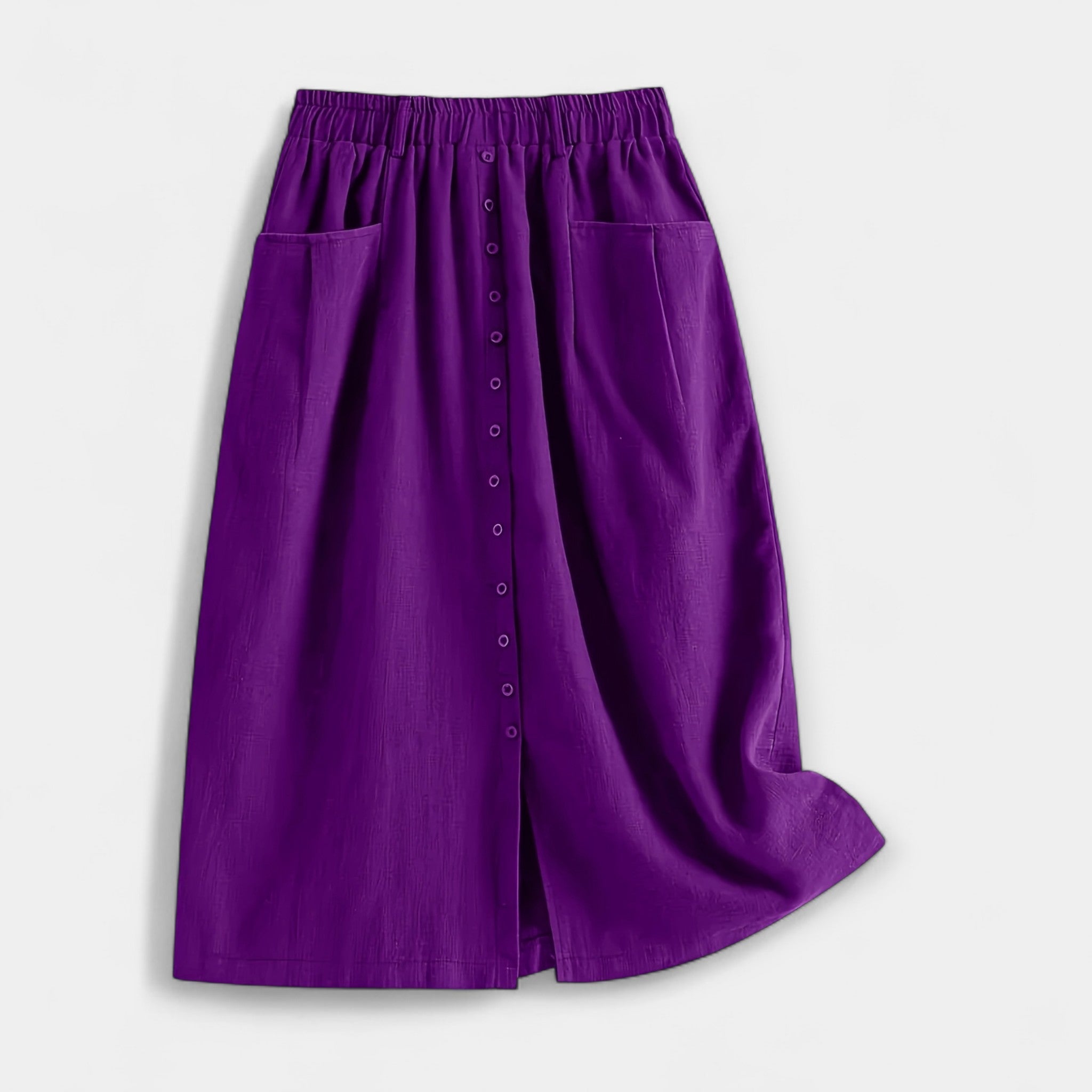 Magdalēna Elegantní Midi Vintage Sukně s Kapsami