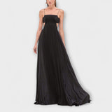 Mireille - Elegantní Maxi Šaty s Plisováním a Výstřihem