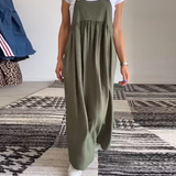 Elegantní Maxi Šaty Salopette pro Ženy – Styl Uvolněný Chic Bez Rukávů