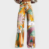 Kristýna Luxusní Denim Psychedelické Tisky Abstraktní