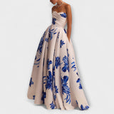 Rosalie - Šikk off-shoulder květinové maxi šaty