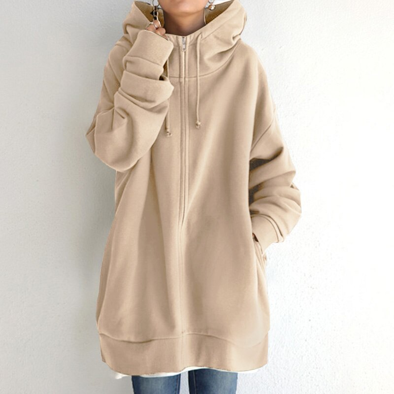 Pohodlná zimní mikina pro ženy s oversized kapucí – Teplá a elegantní mikina s kapucí