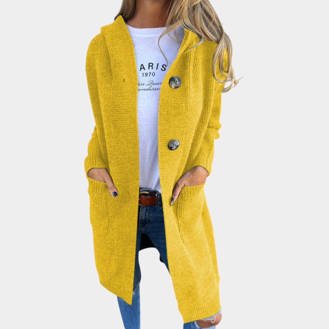 Adriana - Dlouhý pletený cardigan s knoflíky