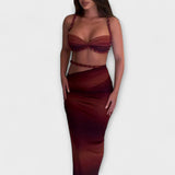 Jane - Stylový gradientní cropped top a overskirt duo