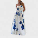 Rosalie - Šikk off-shoulder květinové maxi šaty