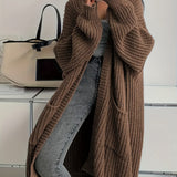 Oversize otevřený cardigan pro ženy – dlouhý měkký pletený