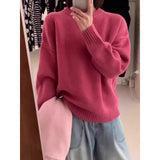 Dámský Oversize Luxusní Pulovr – Volný Svetr z Mohérové Směsi