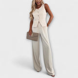 Wilhelmina - Elegantní top bez ramínek a kalhoty