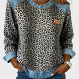 Roxy | Top s leopardím vzorem a jeansovými detaily
