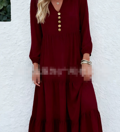 Midi šaty pro ženy s dlouhými rukávy a kulatým výstřihem – Elegantní a lichotivé