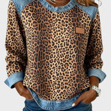 Roxy | Top s leopardím vzorem a jeansovými detaily