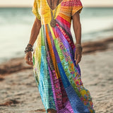 Boho-Chic Sluneční vzor Šaty