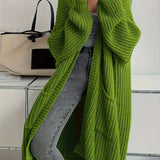 Oversize otevřený cardigan pro ženy – dlouhý měkký pletený
