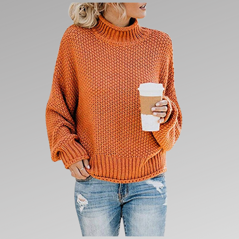 Oversize Pletený Rolák Pro Ženy – Pohodlný Volný Svetr