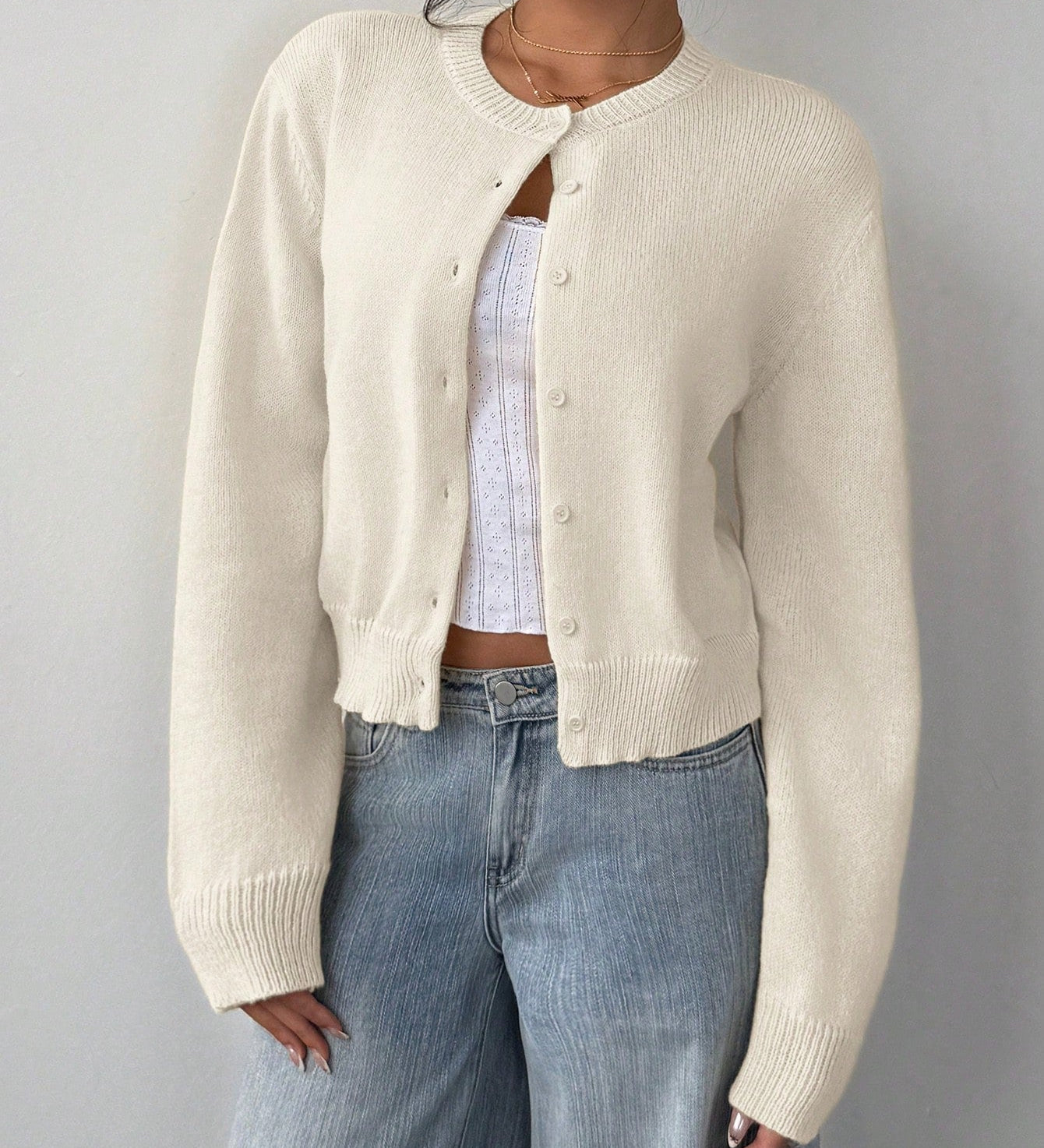Elegantní Krátký Cardigan pro Ženy – Stylový Pletený s Dlouhými Rukávy