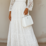 Bílé Maxi Šaty s Květinovým Vzorem Boho pro Ženy – Elegantní Styl s Výstřihem do V