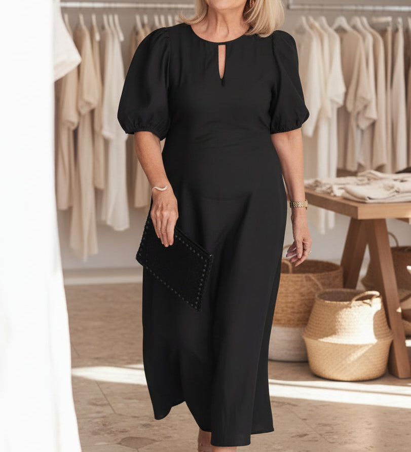 Elegantní dlouhá černá šaty pro ženy - Chic a nadčasové šaty