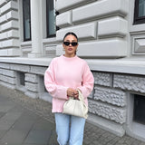 Oversize svetr s kulatým výstřihem pro ženy – Elegantní a pohodlný
