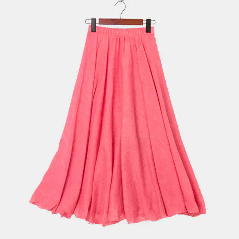 Kristýna Elegantní Vysoký Pas Dlouhá Sukně Lehké