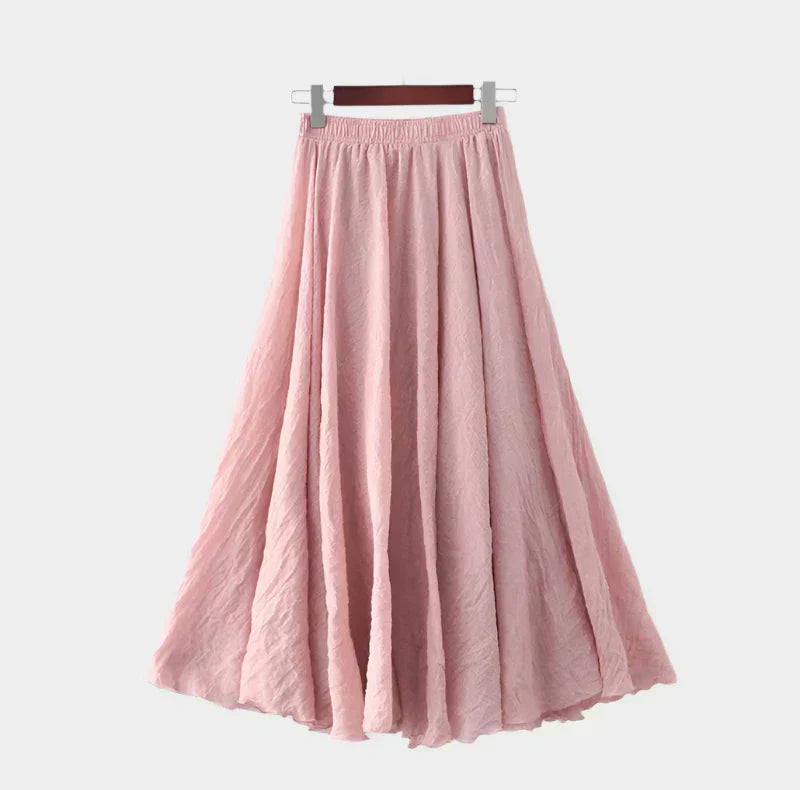 Kristýna Elegantní Vysoký Pas Dlouhá Sukně Lehké