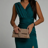 Dámské midi šaty s výstřihem do V na koktejlovou svatbu - Elegantní, Lichotivé