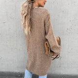 Dlouhý oversize cardigan pro ženy – Volný a pohodlný pletený