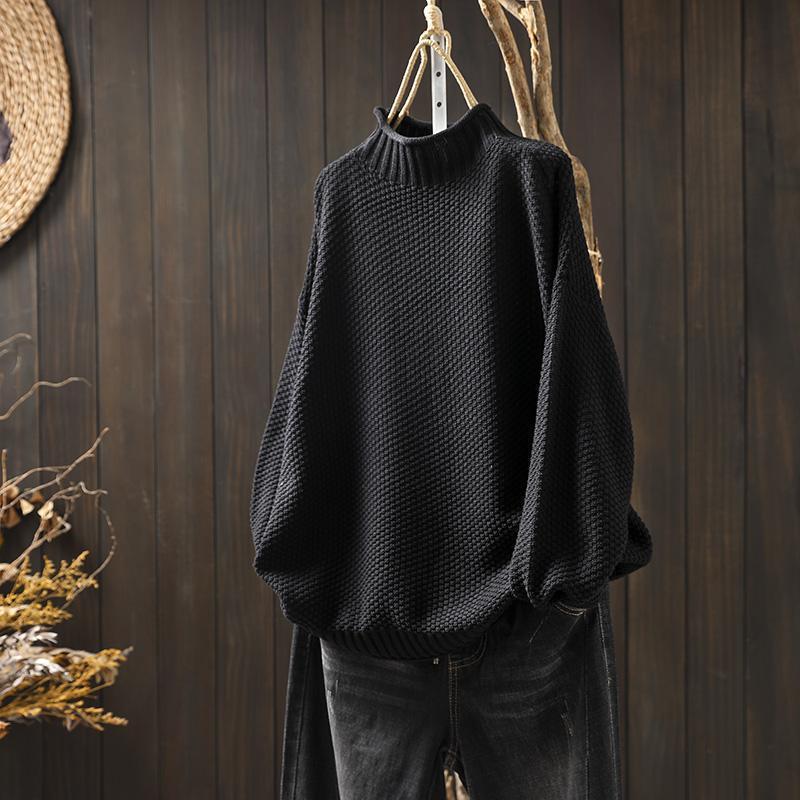 Dámský Oversize Svetr Pletený S Hřejivým Rolákem