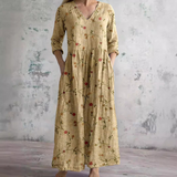 Maxi květinové letní šaty s výstřihem do V pro ženy – Boho styl dlouhé šaty