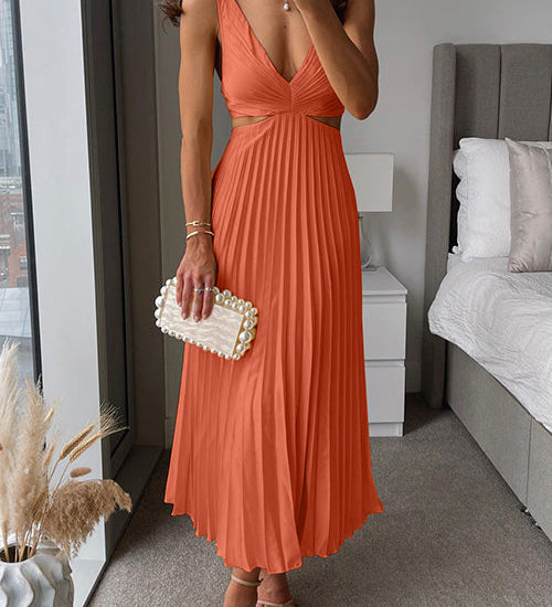 Elsa | Elegantní plisované maxi šaty