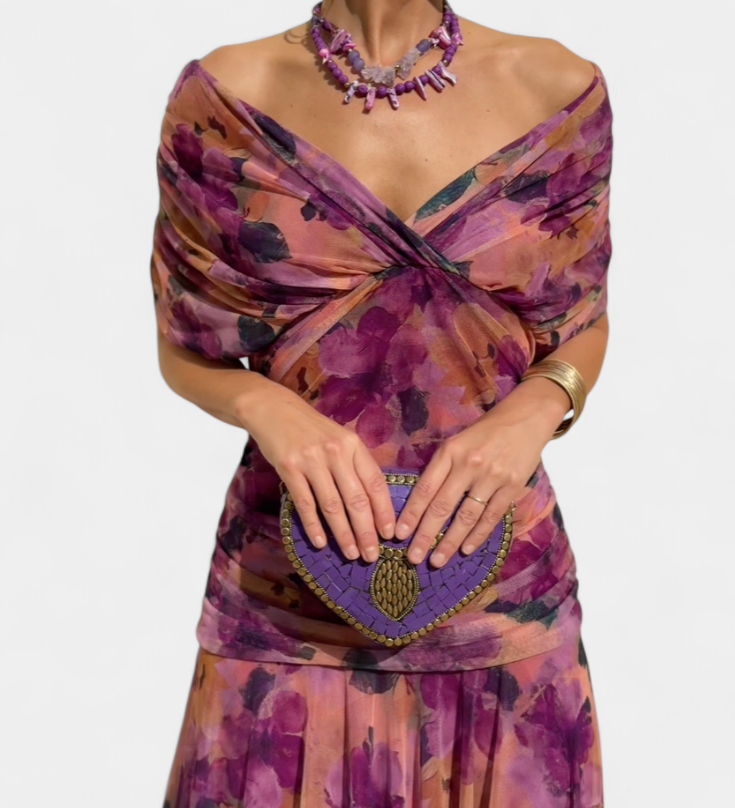 Elegantní Šaty Rebeca pro Ženy – Večerní Styl s Průhlednými Rukávy