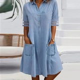 Jill™ - Džínové minidress s bočními kapsami