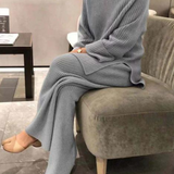 Dámský Volný Úpletový Set s Mikinou a Kalhotami – Elegantní Pohodlí