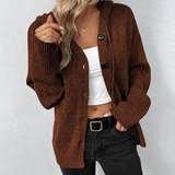 Dámský pletený cardigan s kapucí a šňůrkou – Pohodlí a elegance