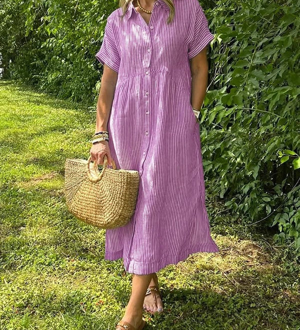 Cassie - Elegantní pruhované šaty