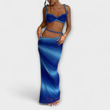 Jane - Stylový gradientní cropped top a overskirt duo