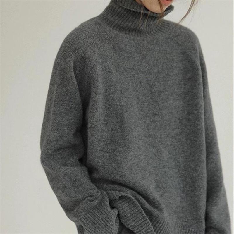 Dámský hřejivý rolák – Elegantní volný pletený svetr