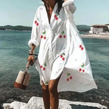 Trendy fluidní košilová šaty bílé