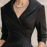 Elegantní midi šaty ve tvaru A pro ženy – Vintage a formální plisovaný styl