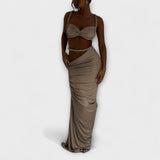 Jane - Stylový gradientní cropped top a overskirt duo
