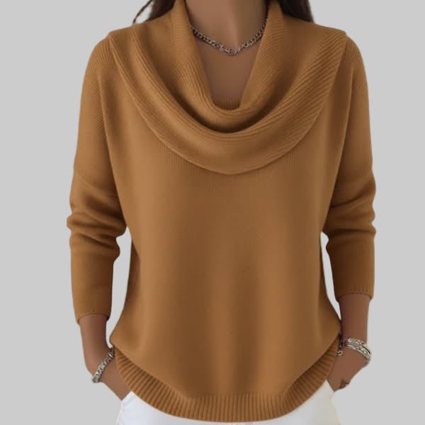 Pulovr pro ženy s vlněným vzorem – Elegantní a měkký kulatý výstřih
