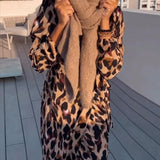 Elegantní Midi Šaty pro Ženy s Leopardím Vzorem – Maxi Portefeuille V Výstřih