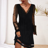 Elegantní černé večerní šaty pro ženy – Midi s výstřihem do V a flitry ve glamour stylu