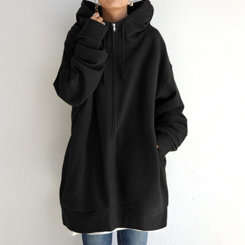 Pohodlná zimní mikina pro ženy s oversized kapucí – Teplá a elegantní mikina s kapucí