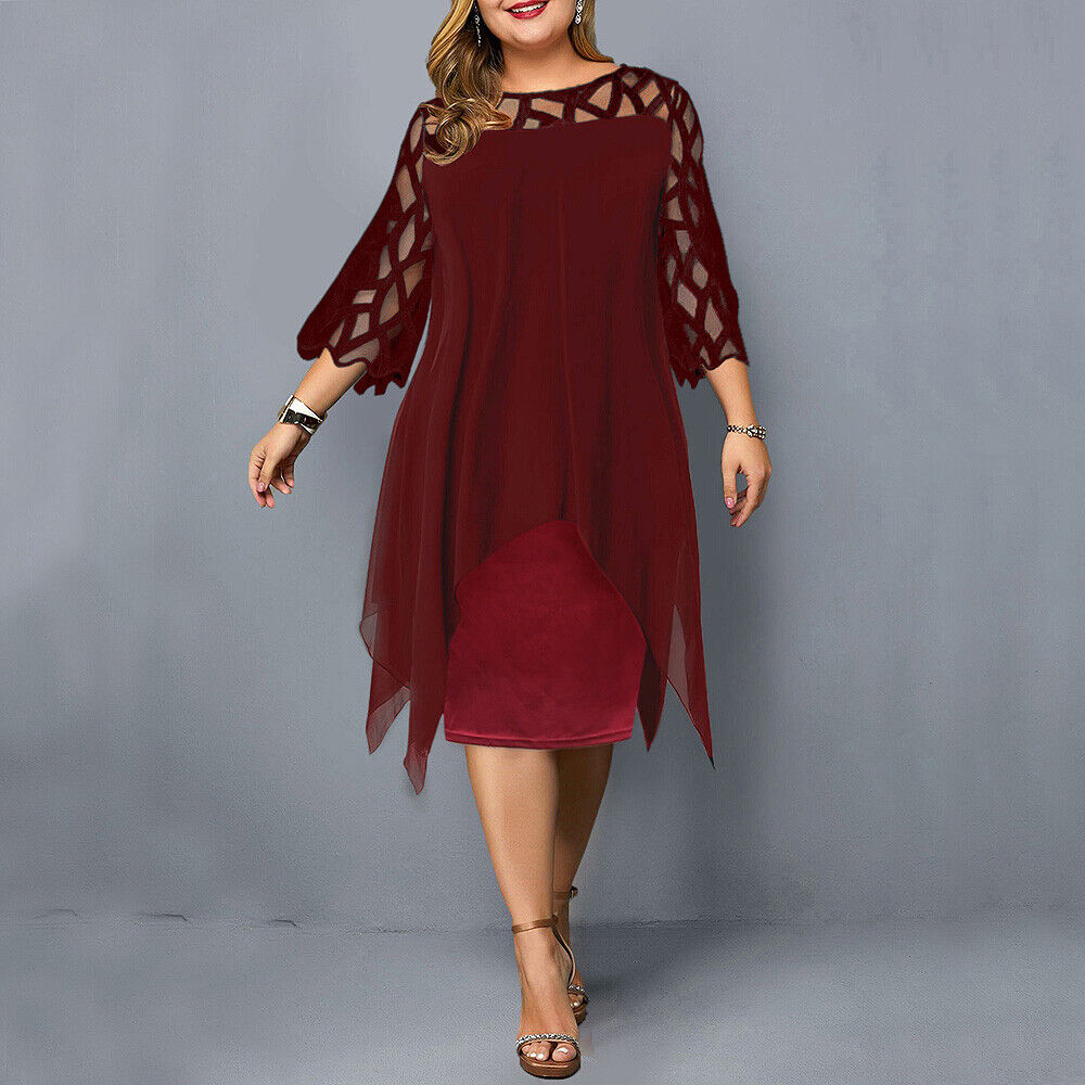 Kirsty™ - Stylové midi šaty pro plnoštíhlé moderní ženy