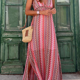 Lisa™ - Tribal Boho Maxi šaty s krčním zavázáním